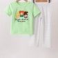 Green Hocus pocus french knot pants set