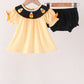 Mustard Candy Embroidery Gingham Bloomer Set
