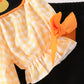 Mustard Candy Embroidery Gingham Bloomer Set