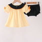 Mustard Candy Embroidery Gingham Bloomer Set