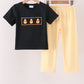 Mustard Candy Embroidery Gingham Pants Set