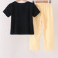 Mustard Candy Embroidery Gingham Pants Set