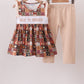 Brown Made to Worship Embroidery Pants Set