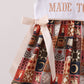 Brown Made to Worship Embroidery Ruffle Dress