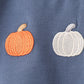 Orange Pumpkin Embroidery Gingham Shorts Set