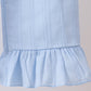 Blue Jacquard Lace Ruffle Pants Set