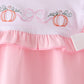 Pink Pumpkin Bow Embroidery Ruffle Bloomer Set