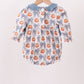 Blue Pumpkin Bow Smocked Ruffle Bubble