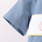 Blue Pumpkin Embroidery Gingham Shorts Set