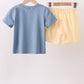Blue Pumpkin Embroidery Gingham Shorts Set