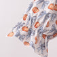 Blue Pumpkin Bow Mom Tiered Dress