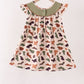 Camouflage Pumpkin Embroidery Ruffle Dress