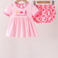 Pink Cowgirl Boots Embroidery Bloomer Set