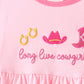 Pink Cowgirl Boots Embroidery Pants Set