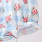 Blue Bow Smocked Floral Gingham Bubble