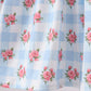 Blue Bow Smocked Gingham Pants Set