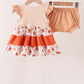 Floral Pumpkin Embroidery Ruffle Bloomer Set