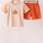 Pumpkin Embroidery Shorts Set