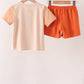 Pumpkin Embroidery Shorts Set