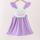 Purple Jack-O-Lantern Applique Ruffle Dress