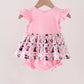 Pink Cat Embroidery Ruffle Bubble