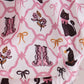 Pink Cat Embroidery Ruffle Bloomer Set