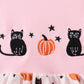 Pink Pumpkin Cat Embroidery Bubble