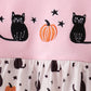 Pink Pumpkin Cat Embroidery Pants Set