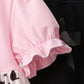 Pink Pumpkin Cat Embroidery Pants Set