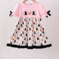 Pink Pumpkin Cat Embroidery Dress