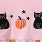 Pink Pumpkin Cat Embroidery Dress