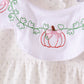Orange Pumpkin Bow Embroidery Bloomer Set