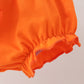 Orange Pumpkin Bow Embroidery Bloomer Set