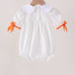 Orange Pumpkin Bow Embroidery Bubble