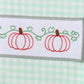Green Pumpkin Embroidery Gingham Bubble