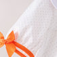 Orange Pumpkin Bow Embroidery Ruffle Dress