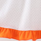 Orange Pumpkin Bow Embroidery Ruffle Dress