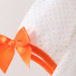 Orange Pumpkin Bow Embroidery Pants Set