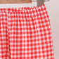 Blue Football Embroidery Gingham Pants Set
