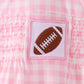 Pink Football Smocked Gingham Bubble