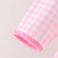 Pink Football Smocked Gingham Dress