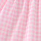 Pink Football Smocked Gingham Dress