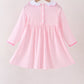 Pink Football Smocked Gingham Dress