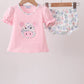 Pink Piggy Applique Bloomer Set
