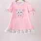 Pink Piggy Applique Ruffle Dress