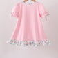 Pink Piggy Applique Ruffle Dress