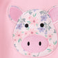 Pink Piggy Applique Ruffle Pants Set
