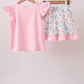 Pink Piggy Applique Ruffle Skorts Set