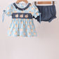 Gray Pumpkin Ruffle Shorts Set