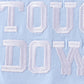 Blue Touchdown Embroidery Football Shorts Set
